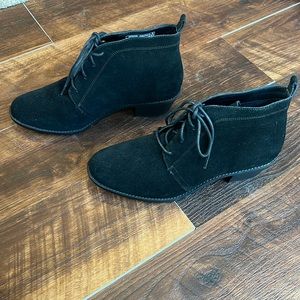 New Vionic Suede Lace-up Ankle Boots - Andi Black Size 10